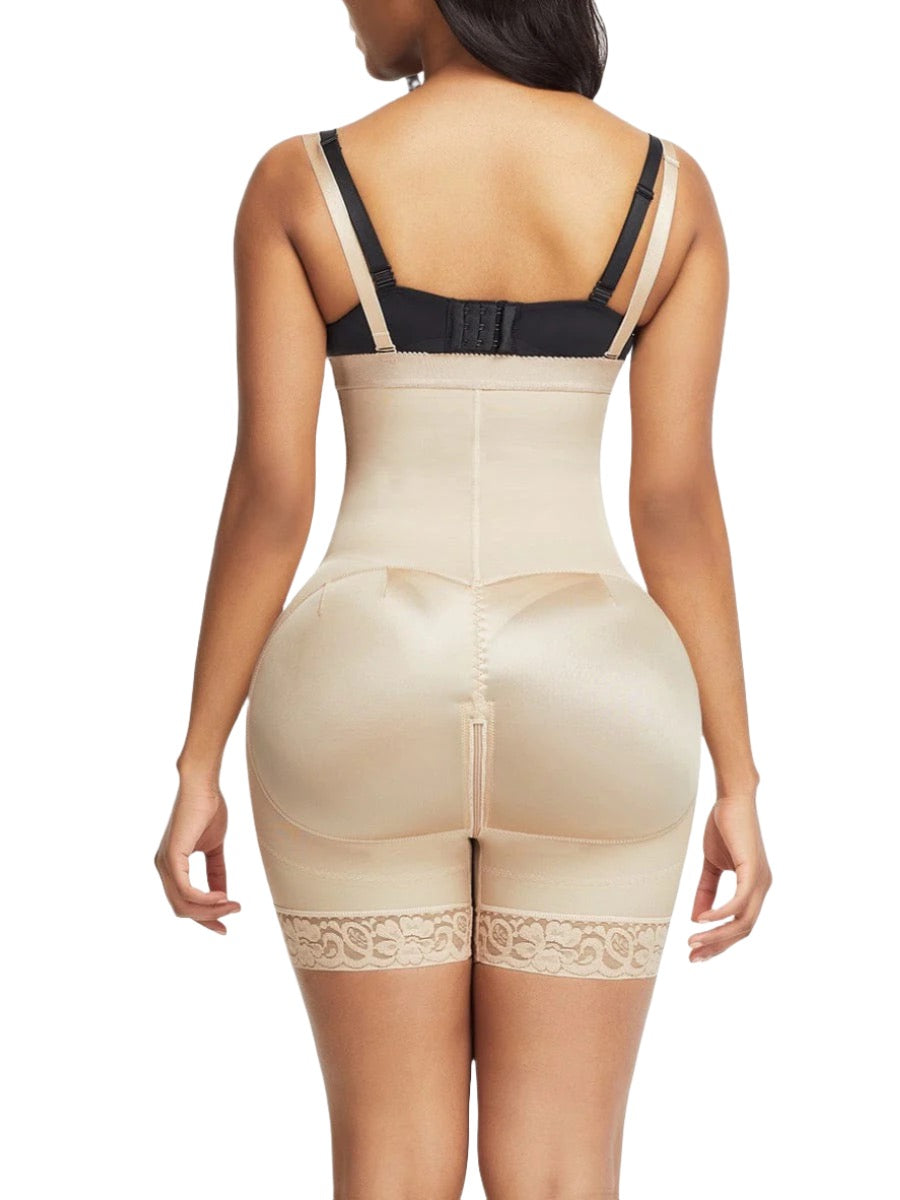 DC Side Zipper Lace Hem Body Shaper